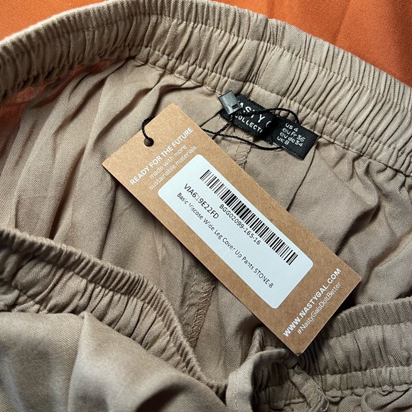 wide leg viscose cover up crinkle pants - Picture 4 of 4